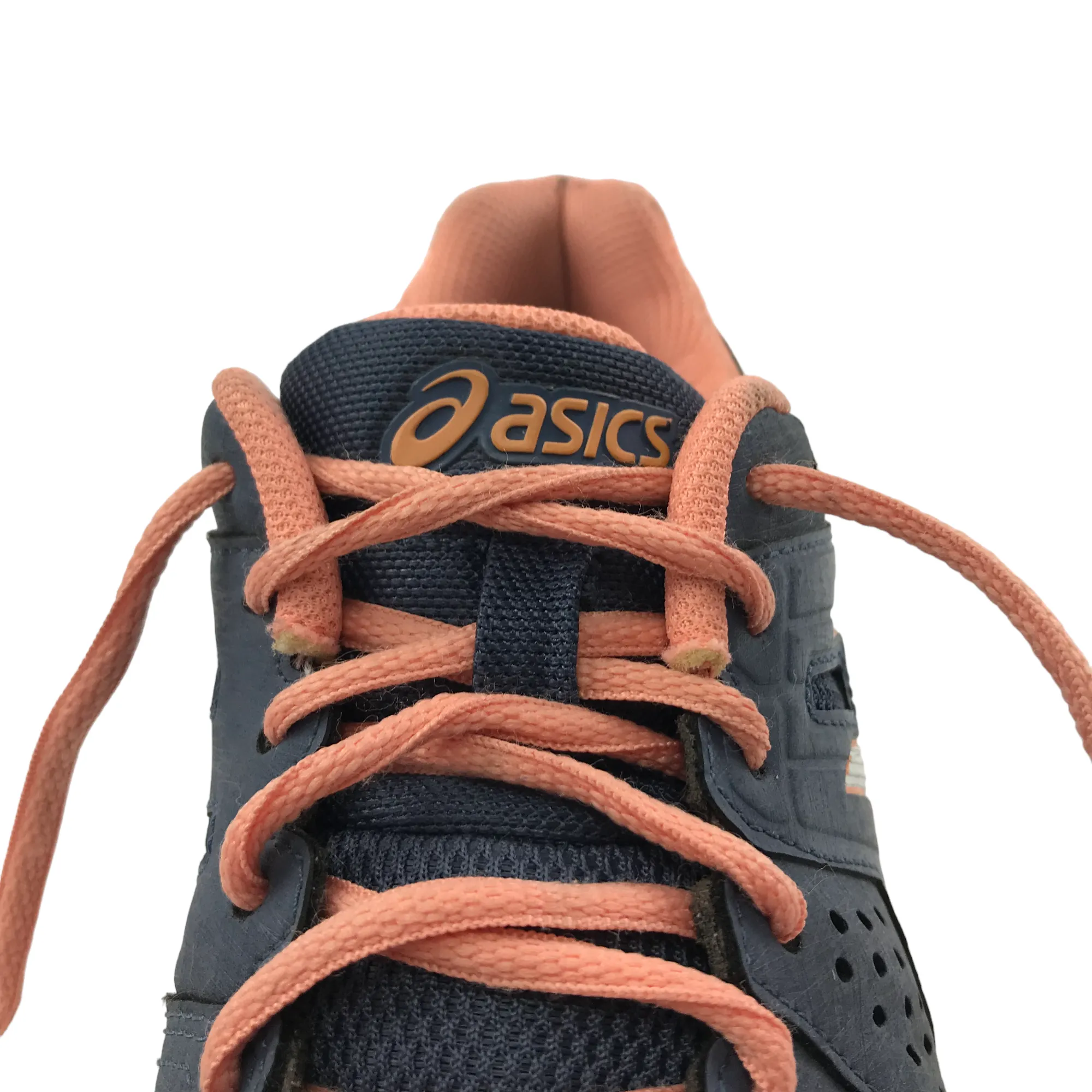 Asics Trainers Shoe Size 3 Grey and Peachy with Laces Asics Non Skid Shoes