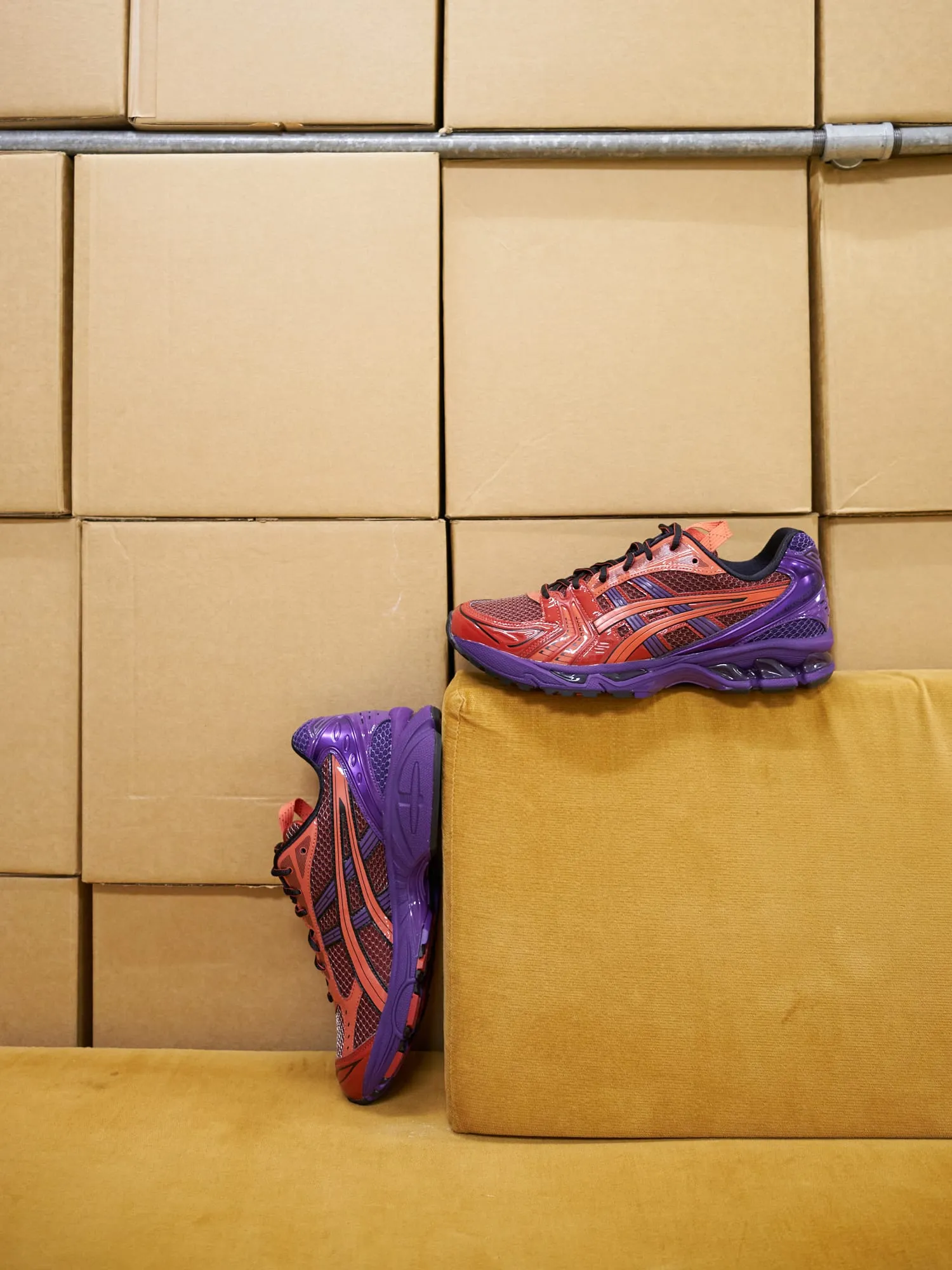 Asics Spikeless Golf Shoes Asics UB1-S Gel-Kayano 14 Kiko Kostadinov sneakers US 10 classic red asics blue