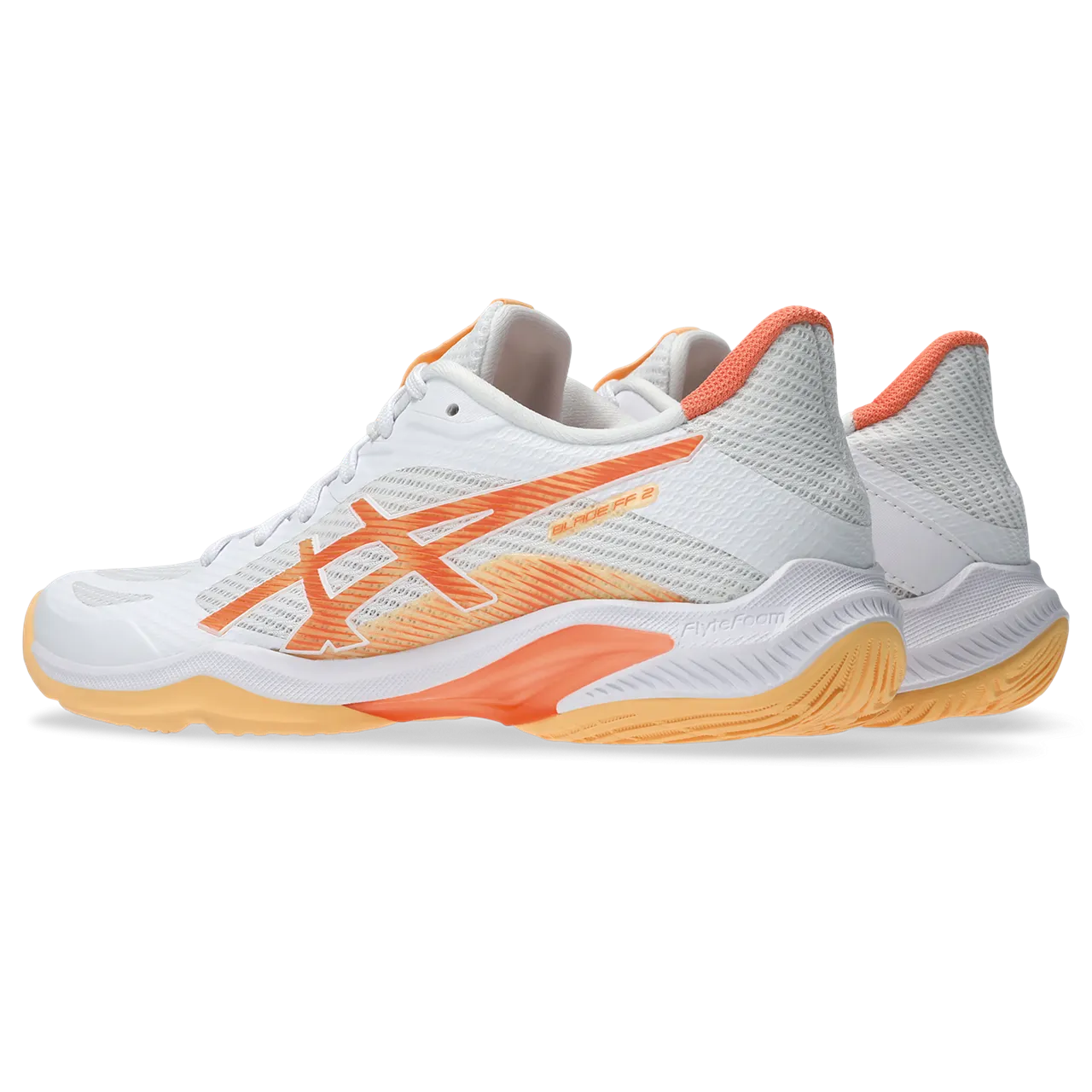 Asics Gel Fastball 3 Squash Shoes Asics Women's Blade FF 2 Indoor Court Shoes AW25 White Vivid Coral
