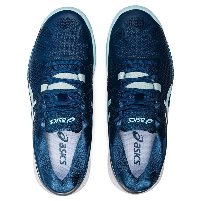 Ebay Asics Shoes Asics Women`s GEL-Resolution 8 CLAY Tennis Shoes Light Indigo and Clear Blue
