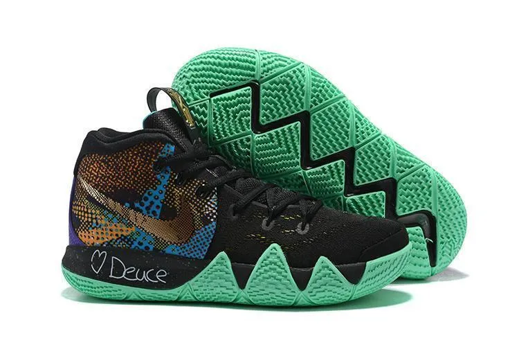Nike Kyrie 4 Black Green Men Basketball Shoes Sale Size US 7-12 Shoes Similar To Asics Novablast