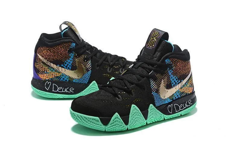 Asics Cheer Shoes Nike Kyrie 4 Black Green Men Basketball Shoes Sale Size US 7-12