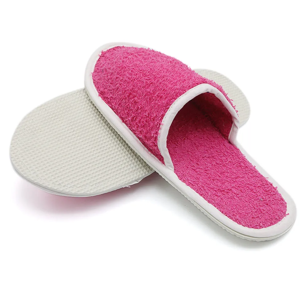 Bath Slippers - Dark Pink Slippers With Leggings