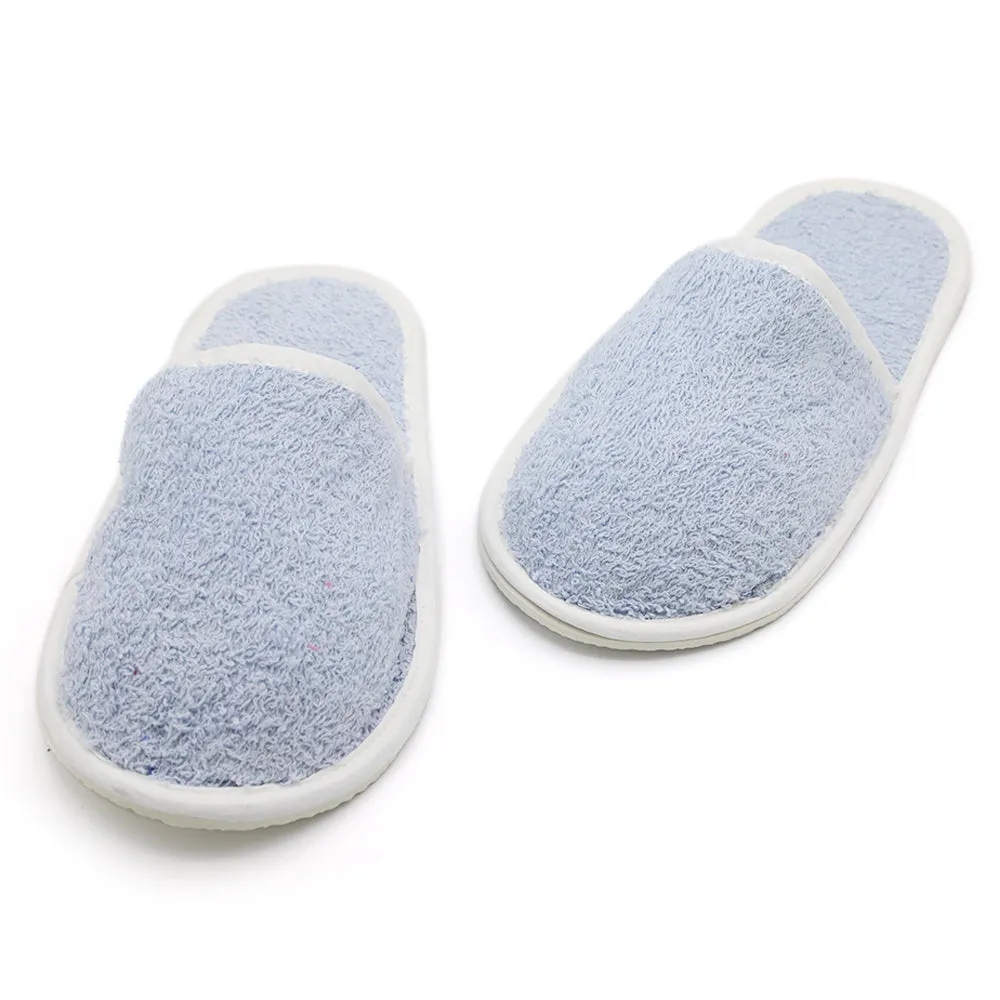 Cow Print Slides Bath Slippers - Light Blue