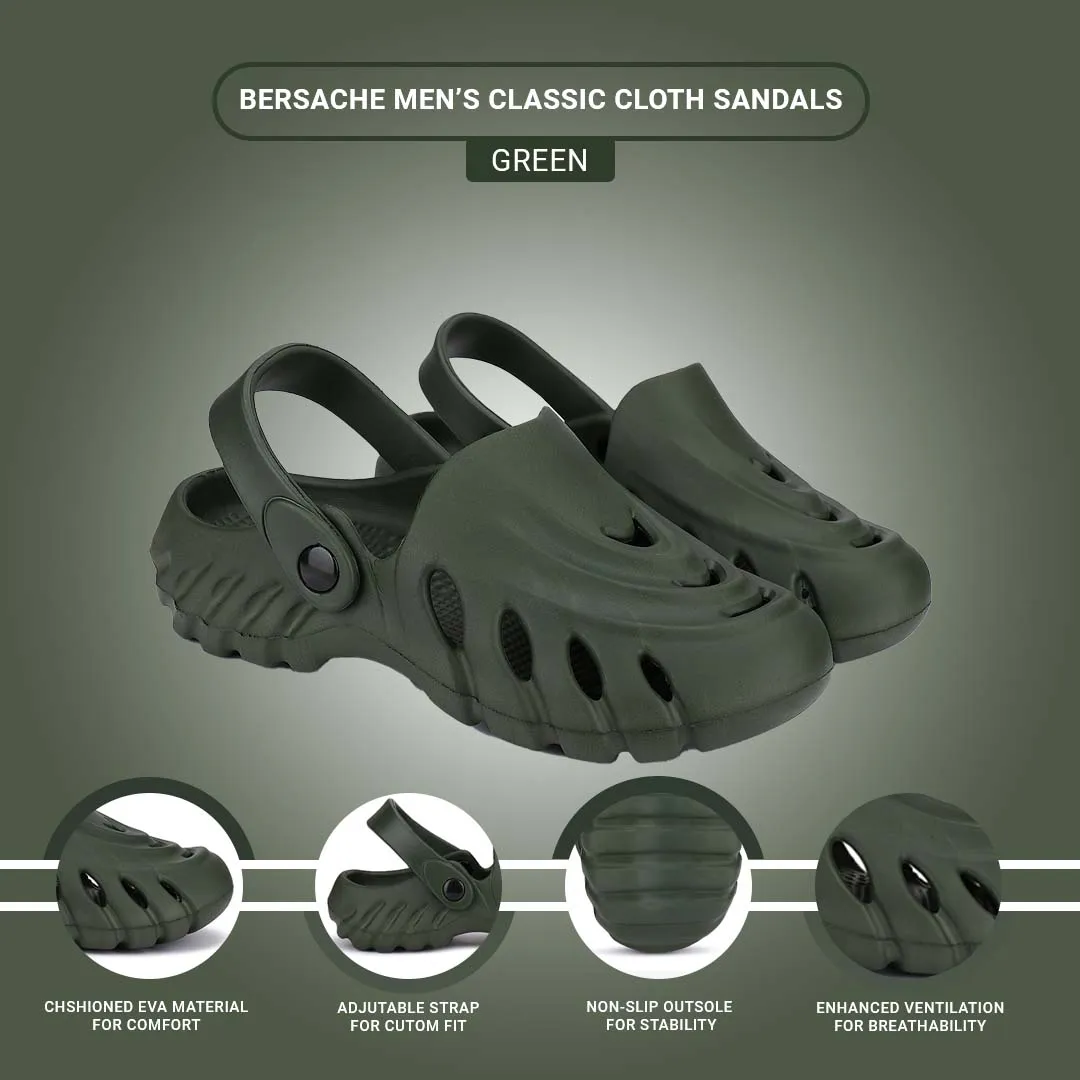 Bersache Extra Soft Classic Casual with  Regular wear with Ultra Soft & Flexibility Technology Clogs for Men's & Boy's- 6009- Green Thong Flip Flop Slippers