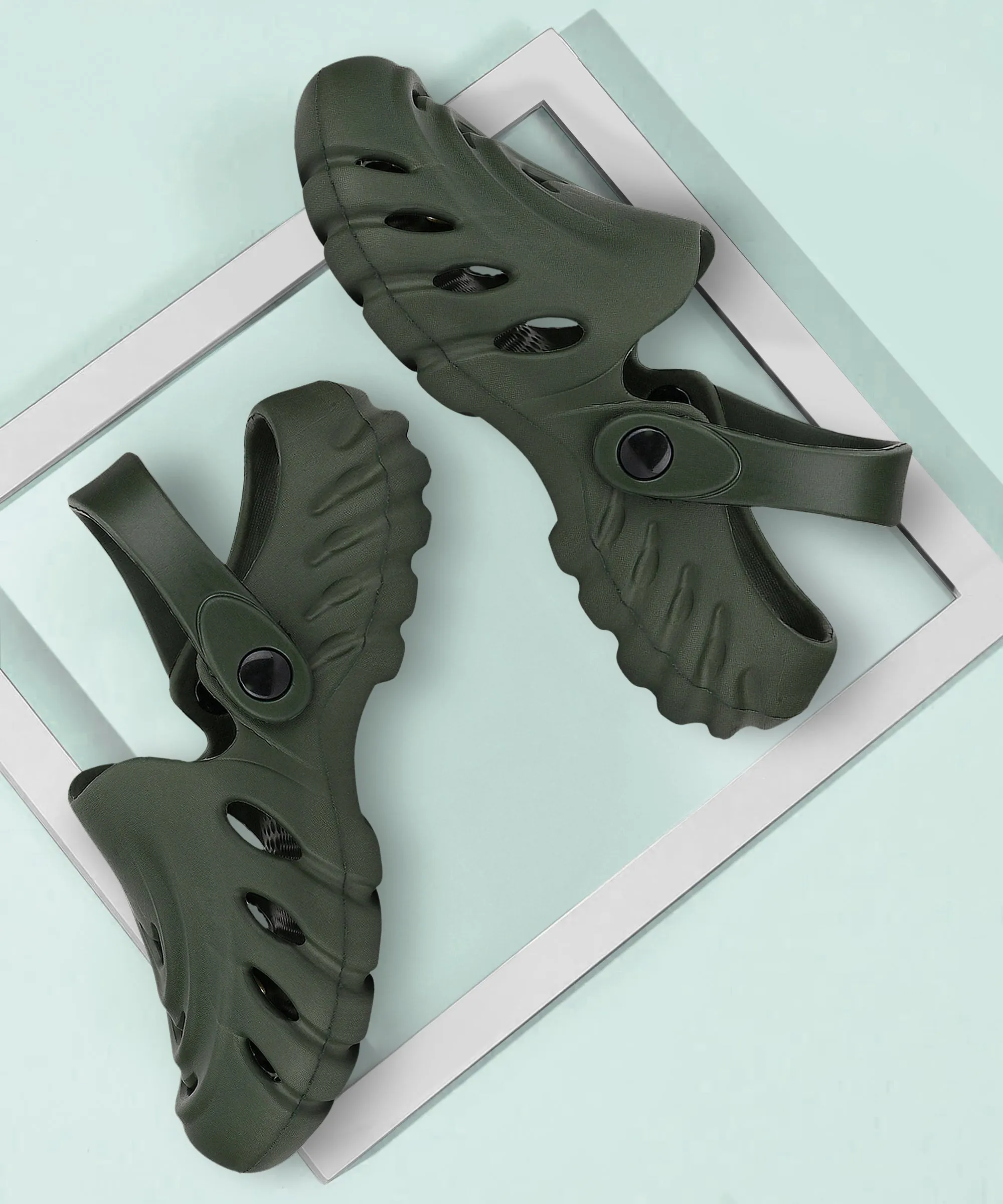 Bersache Extra Soft Classic Casual with  Regular wear with Ultra Soft & Flexibility Technology Clogs for Men's & Boy's- 6009- Green Gecko Slippers