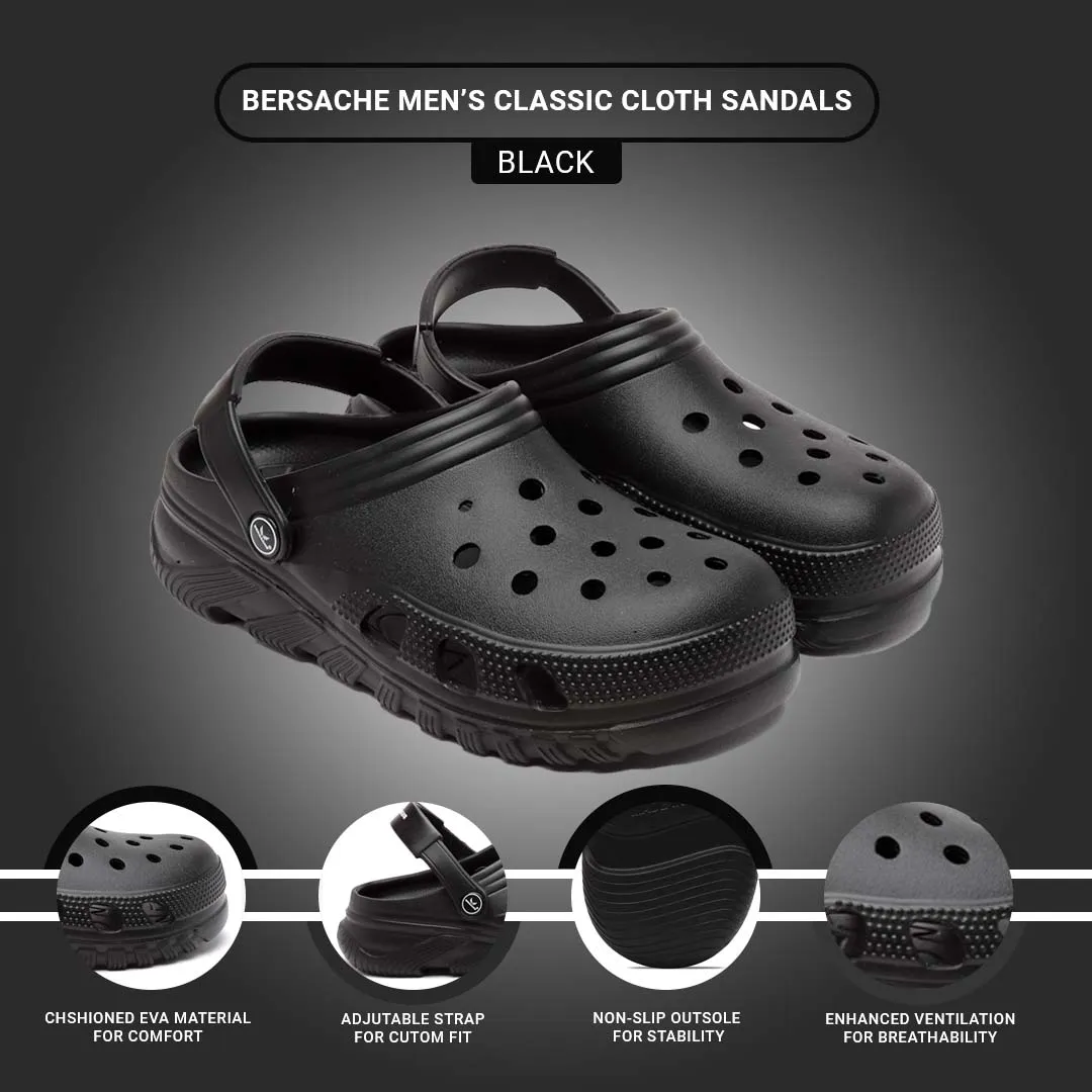 Bersache Extra Soft Classic Casual with  Regular wear with Ultra Soft & Flexibility Technology Flip Flop for Men's & Boy's (6094-Black) Plushie Slippers