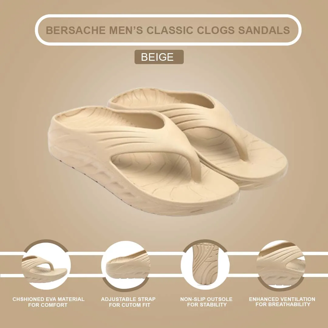 Bersache Extra Soft Classic Casual with  Regular wear with Ultra Soft & Flexibility Technology Flip Flop for Men's & Boy's (6095-Beige) Best Plantar Fasciitis Sandals