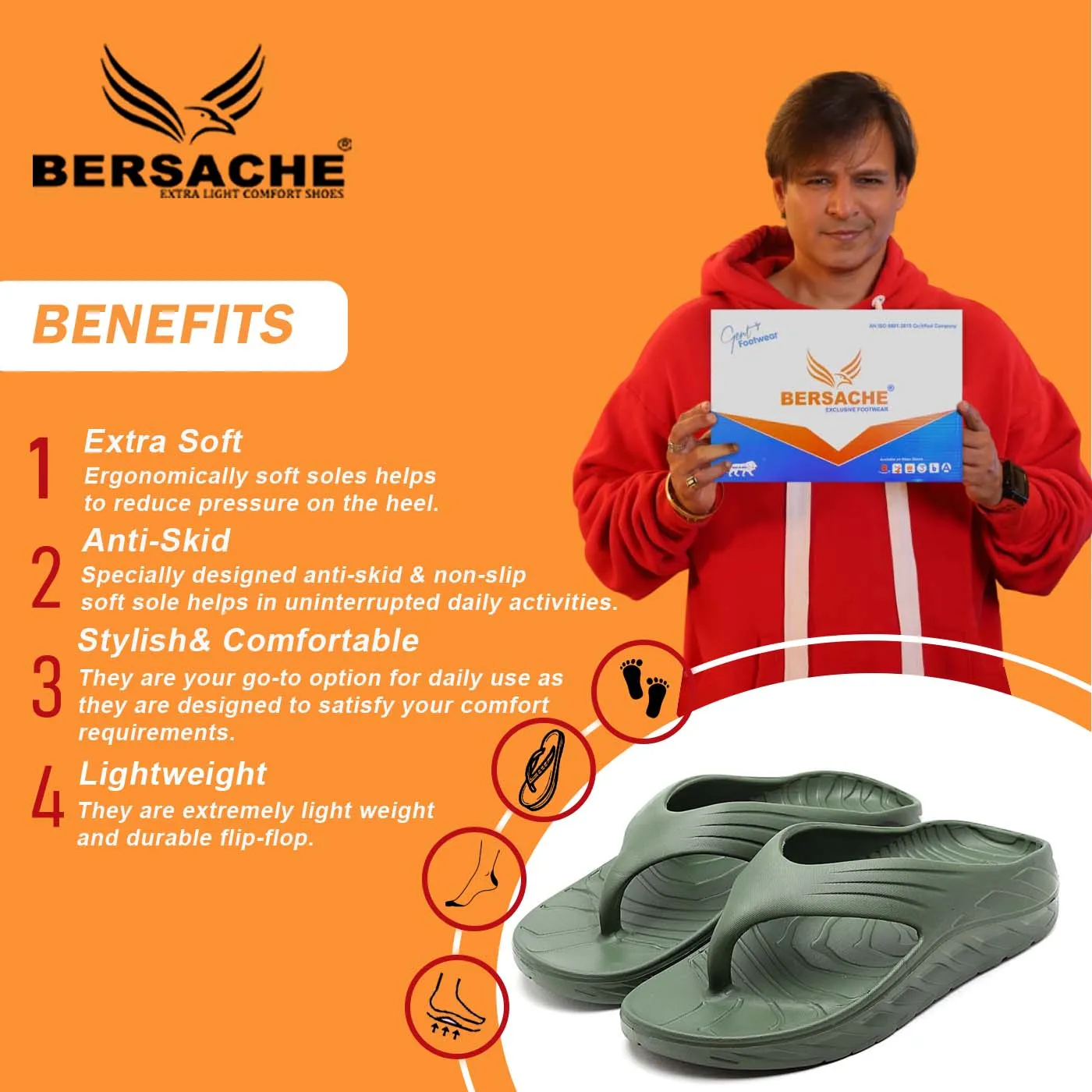 Slippers On Amazon Bersache Extra Soft Classic Casual with  Regular wear with Ultra Soft & Flexibility Technology Flip Flop for Men's & Boy's (6099-Green)