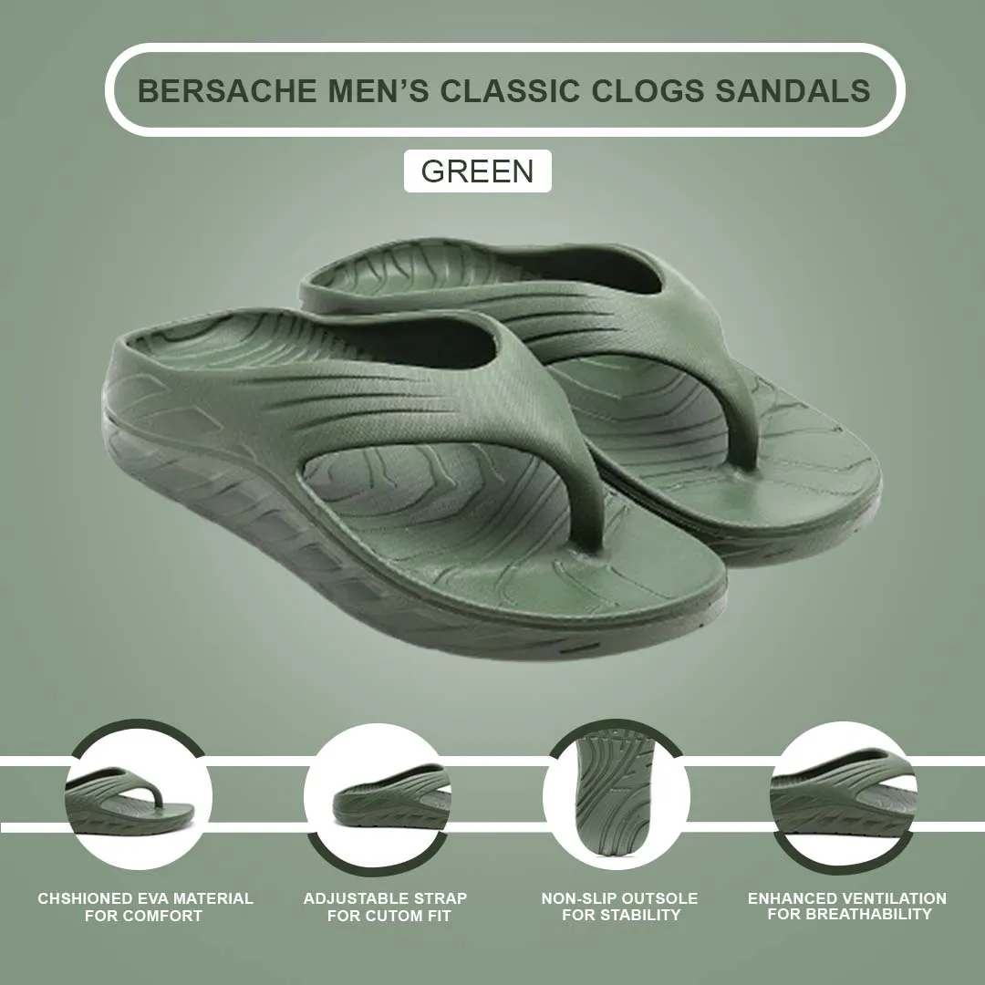 Bersache Extra Soft Classic Casual with  Regular wear with Ultra Soft & Flexibility Technology Flip Flop for Men's & Boy's (6099-Green) Work Boot Slippers