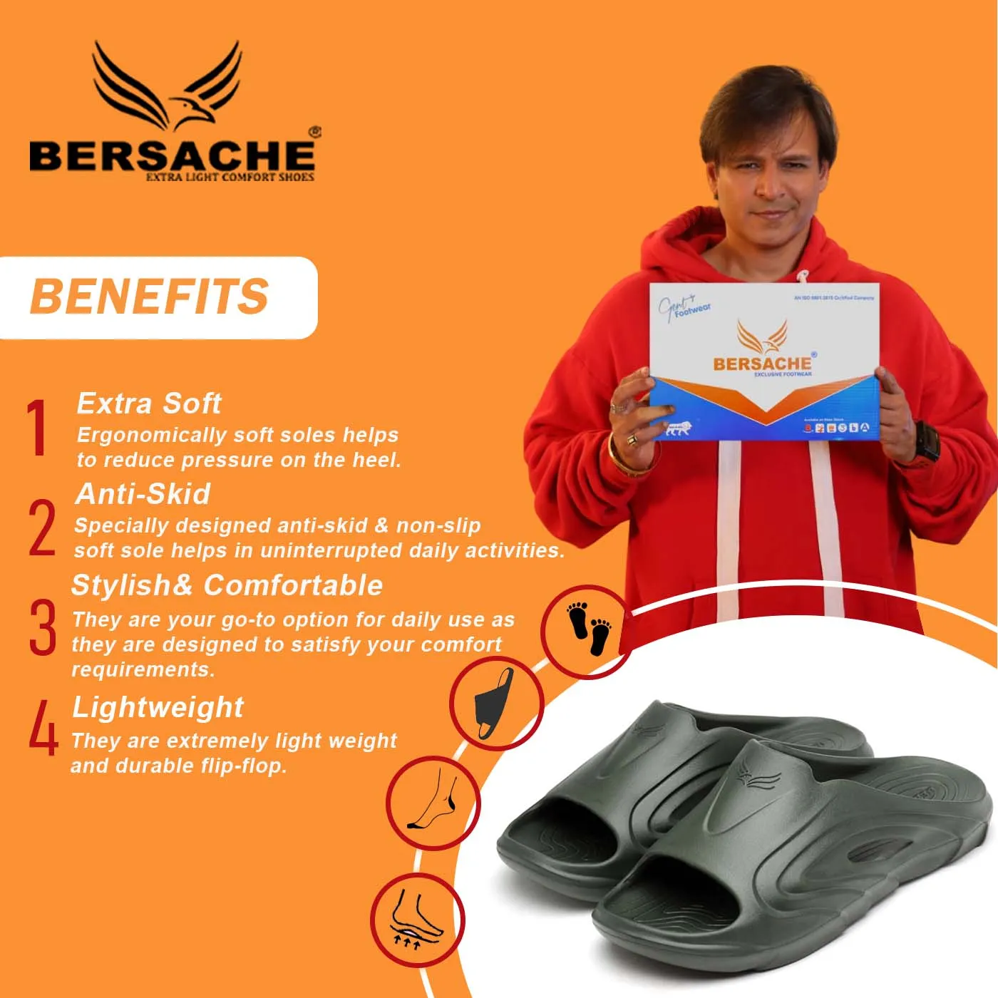 Bersache Extra Soft Classic Casual with  Regular wear with Ultra Soft & Flexibility Technology Flip Flop for Men's & Boy's (6116-Green) Genuine Shearling Slippers