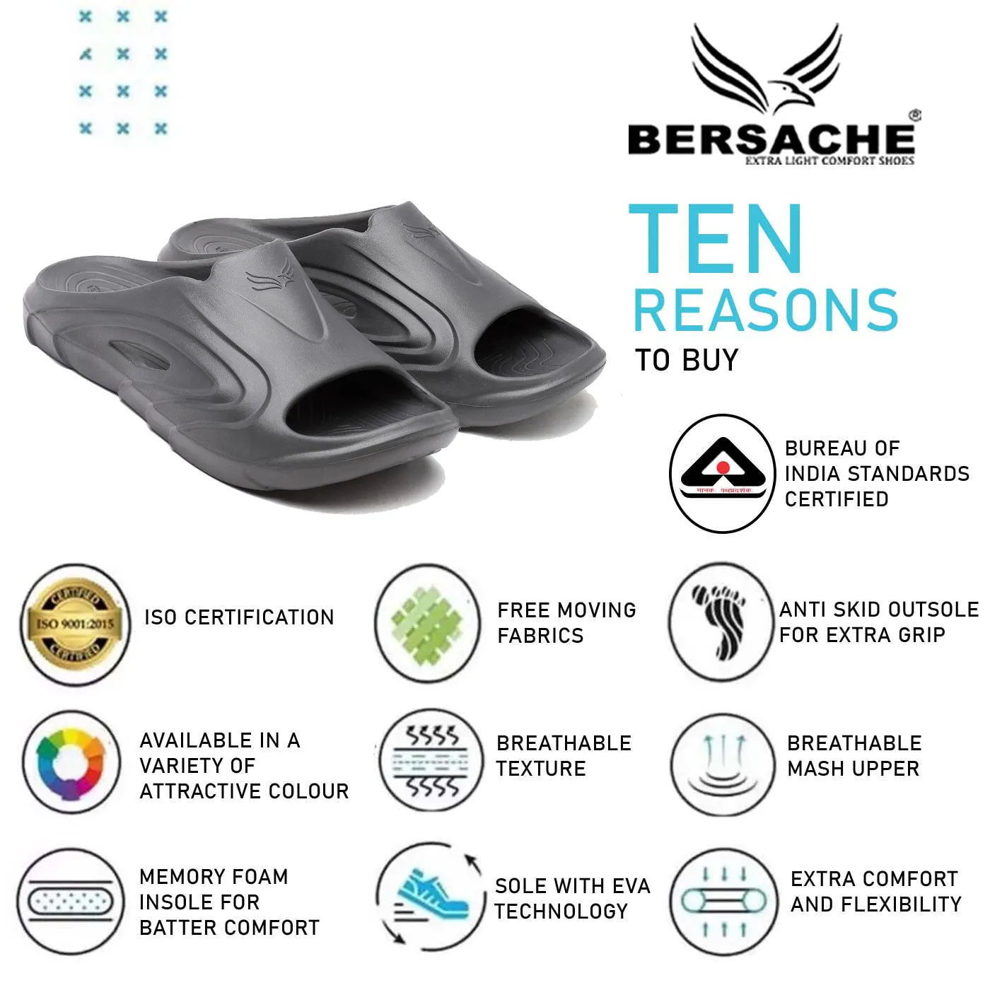 Bersache Extra Soft Classic Casual with  Regular wear with Ultra Soft & Flexibility Technology Flip Flop for Men's & Boy's (6117-Dark Grey) Shepherd Slippers