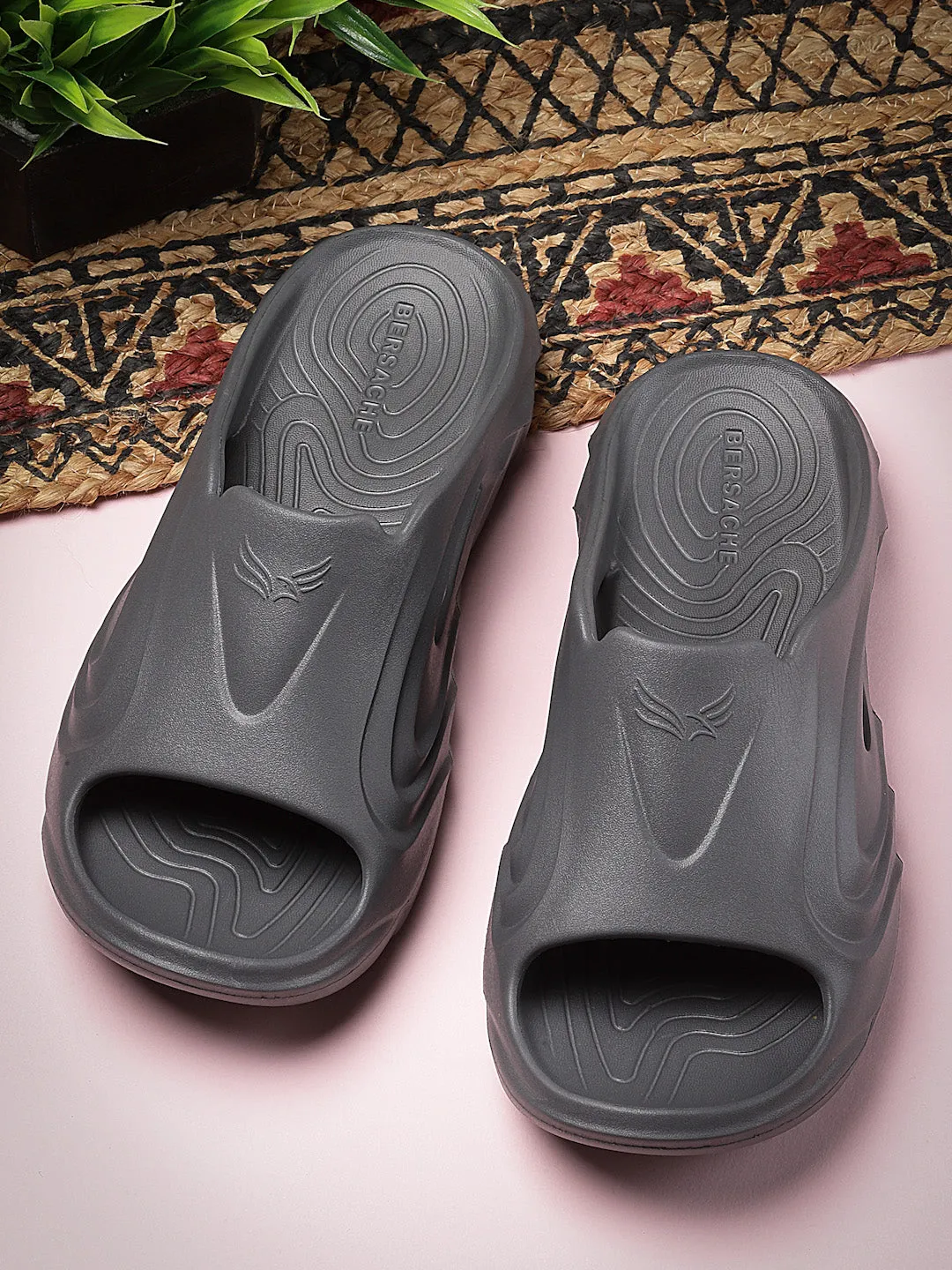 Swimming Pool Slippers Bersache Extra Soft Classic Casual with  Regular wear with Ultra Soft & Flexibility Technology Flip Flop for Men's & Boy's (6117-Dark Grey)