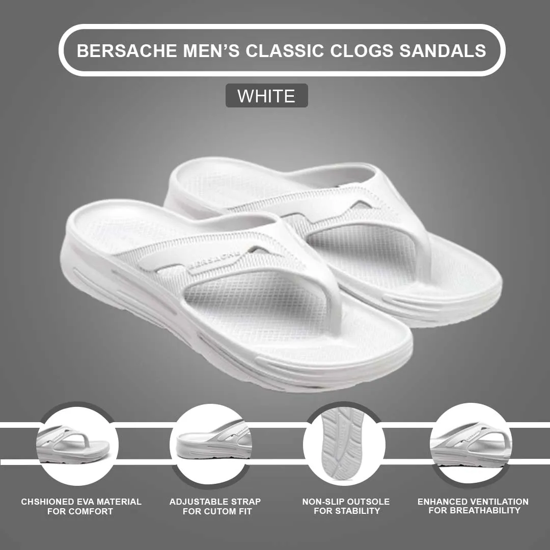 Bersache Extra Soft Classic Casual with  Regular wear with Ultra Soft & Flexibility Technology Flip Flop for Men's & Boy's (6120-White) Very Warm Slippers