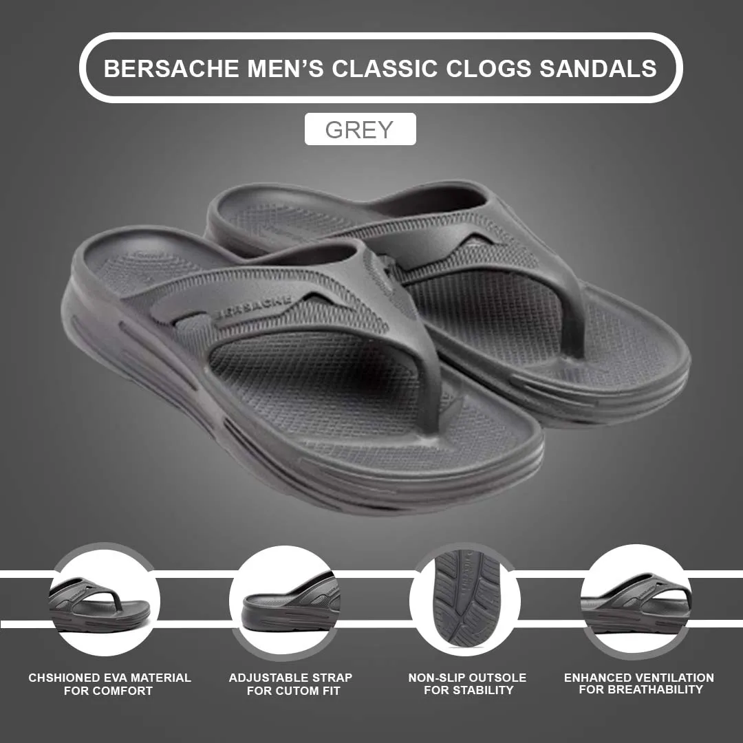 Bersache Extra Soft Classic Casual with  Regular wear with Ultra Soft & Flexibility Technology Flip Flop for Men's & Boy's (6122-Grey) Piglet Slippers When Born