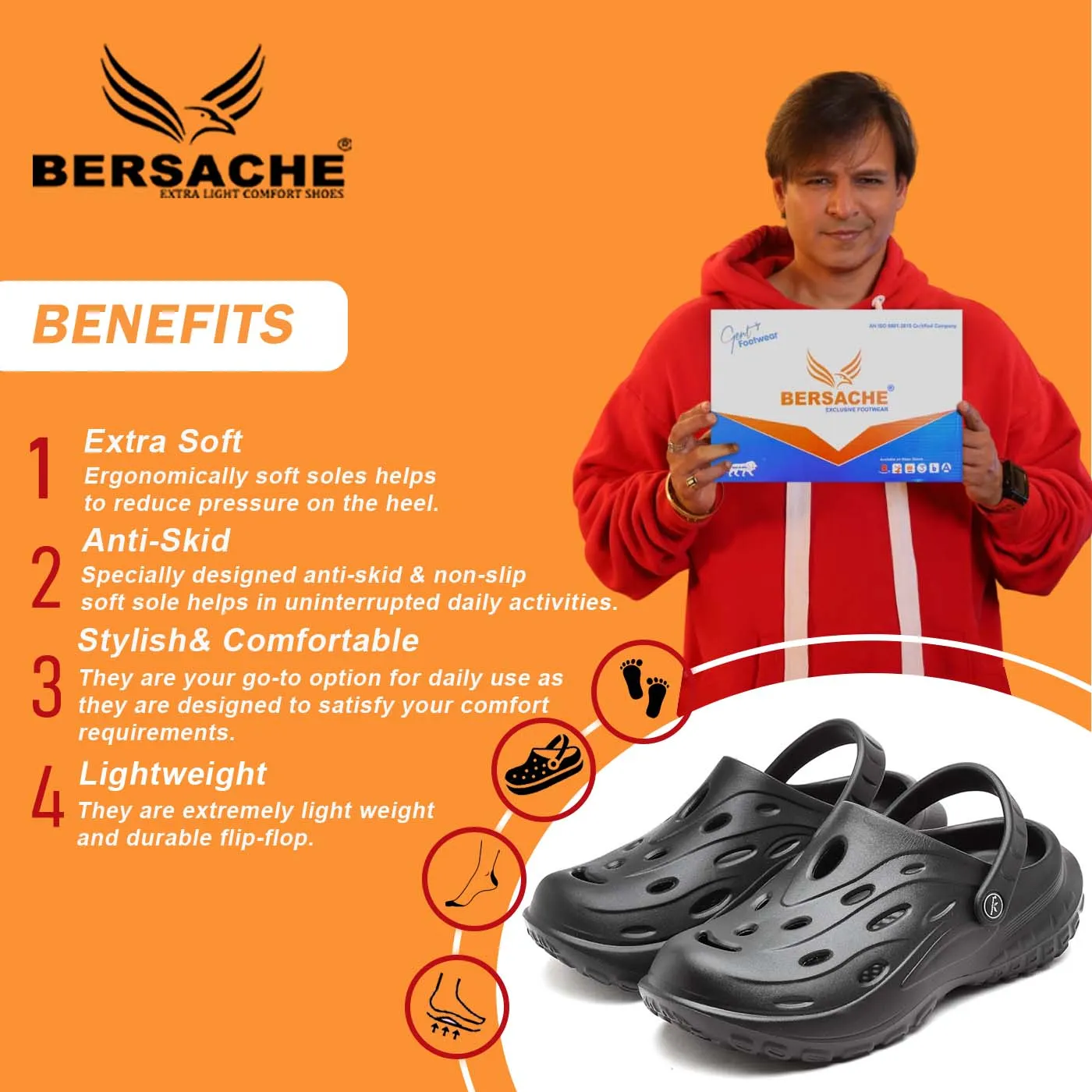 Bersache Extra Soft Classic Casual with  Regular wear with Ultra Soft & Flexibility Technology Flip Flop for Men's & Boy's (6126-Black) Satin Slippers Cnd