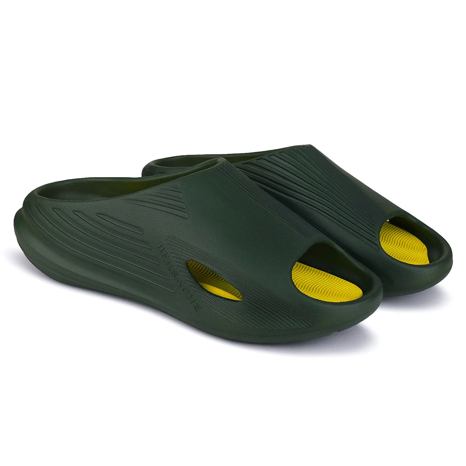 Joomra Slippers Bersache Extra Soft Classic Casual with  Regular wear with Ultra Soft & Flexibility Technology Flip Flop for Men's & Boy's (6146-Green)