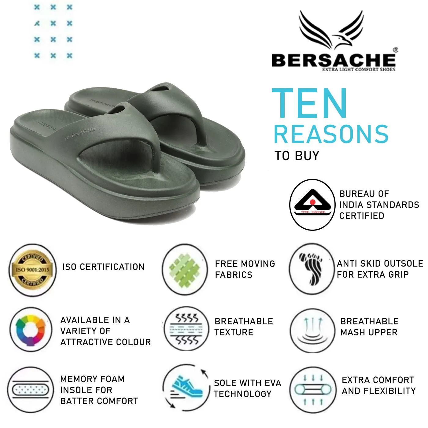 Tuxedo Slippers Bersache Extra Soft Classic Casual with  Regular wear with Ultra Soft & Flexibility Technology Flip Flop For women's/Girl's-(6111-Green)