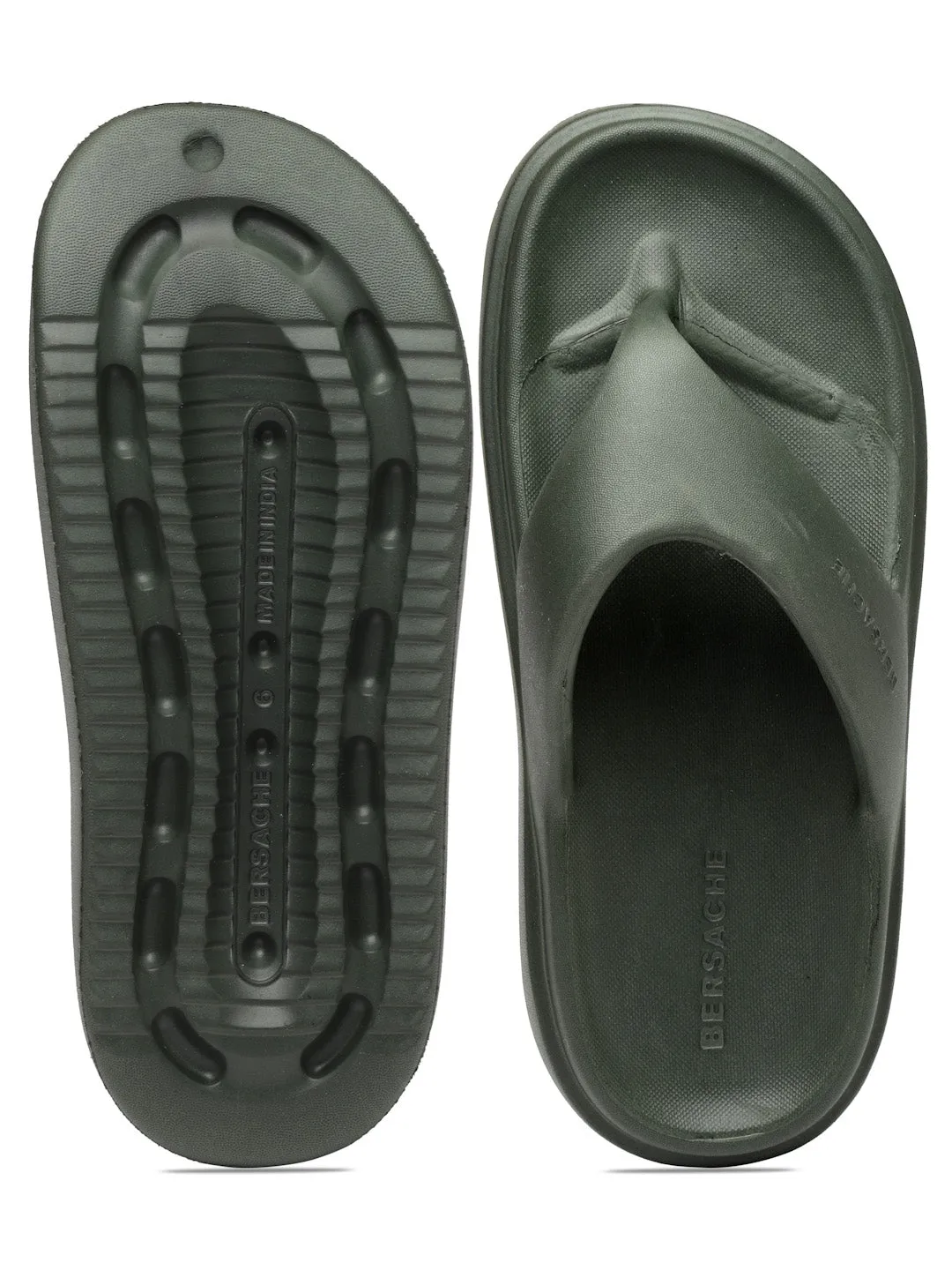 Kaegreel Slippers Bersache Extra Soft Classic Casual with  Regular wear with Ultra Soft & Flexibility Technology Flip Flop For women's/Girl's-(6111-Green)