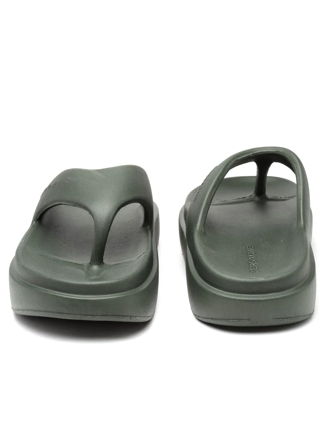 Bersache Extra Soft Classic Casual with  Regular wear with Ultra Soft & Flexibility Technology Flip Flop For women's/Girl's-(6111-Green) Cool Cat Slides