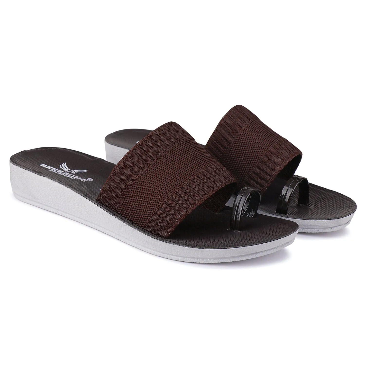 Bersache Extra Soft Classic Casual with  Regular wear with Ultra Soft & Flexibility Technology Flip Flop For Women's/Girl's-(6152-Brown) Slippers With Fleece Lining