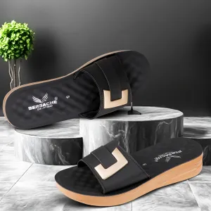 Bersache Extra Soft Classic Casual with  Regular wear with Ultra Soft & Flexibility Technology Flip Flop For Women's/Girl's-(6155-Black) Drawing Ballet Slippers