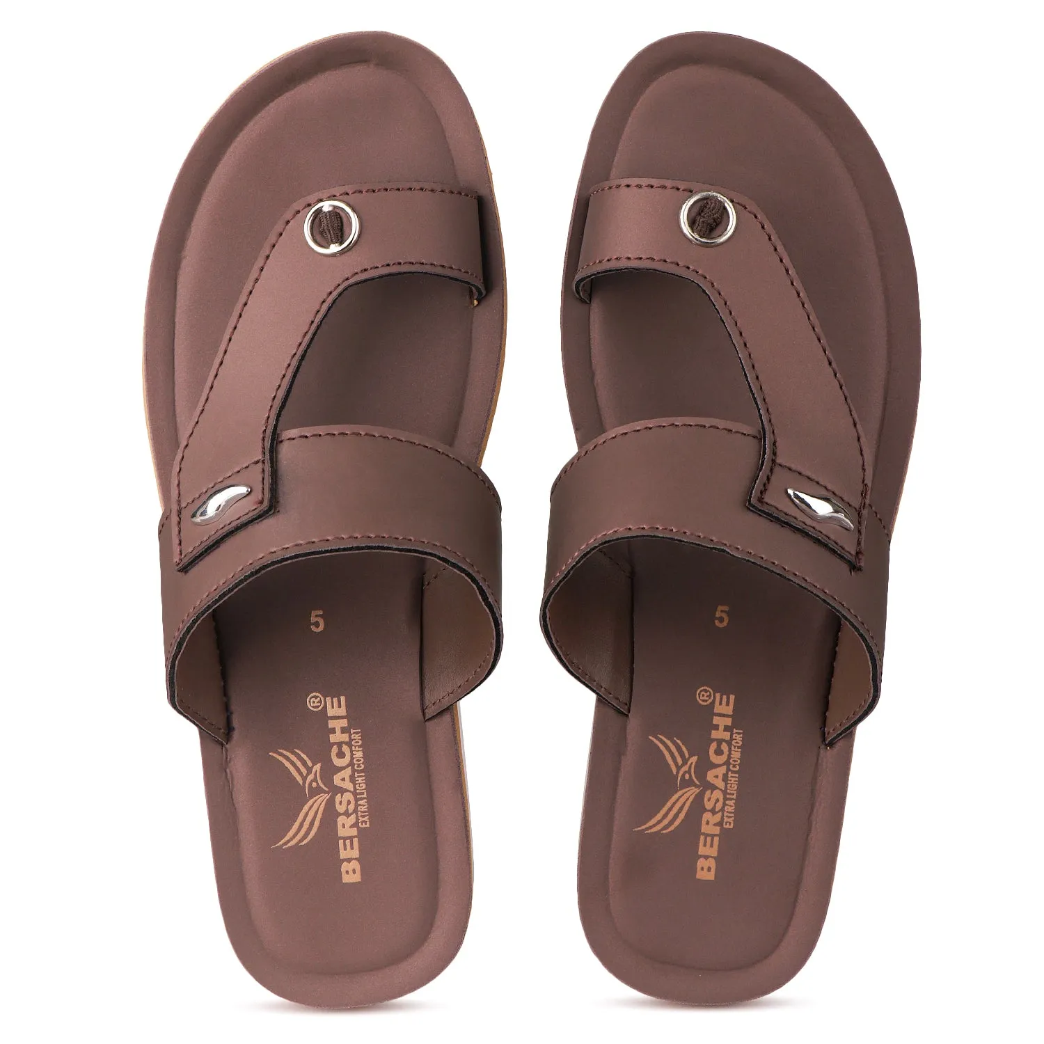 Slippers Washable Bersache Extra Soft Classic Casual with  Regular wear with Ultra Soft & Flexibility Technology Flip Flop For Women's/Girl's-(6158-Brown)