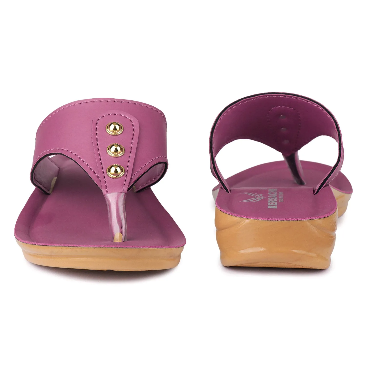 Drawing Ballet Slippers Bersache Extra Soft Classic Casual with  Regular wear with Ultra Soft & Flexibility Technology Flip Flop For Women's/Girl's-(6163-Pink)