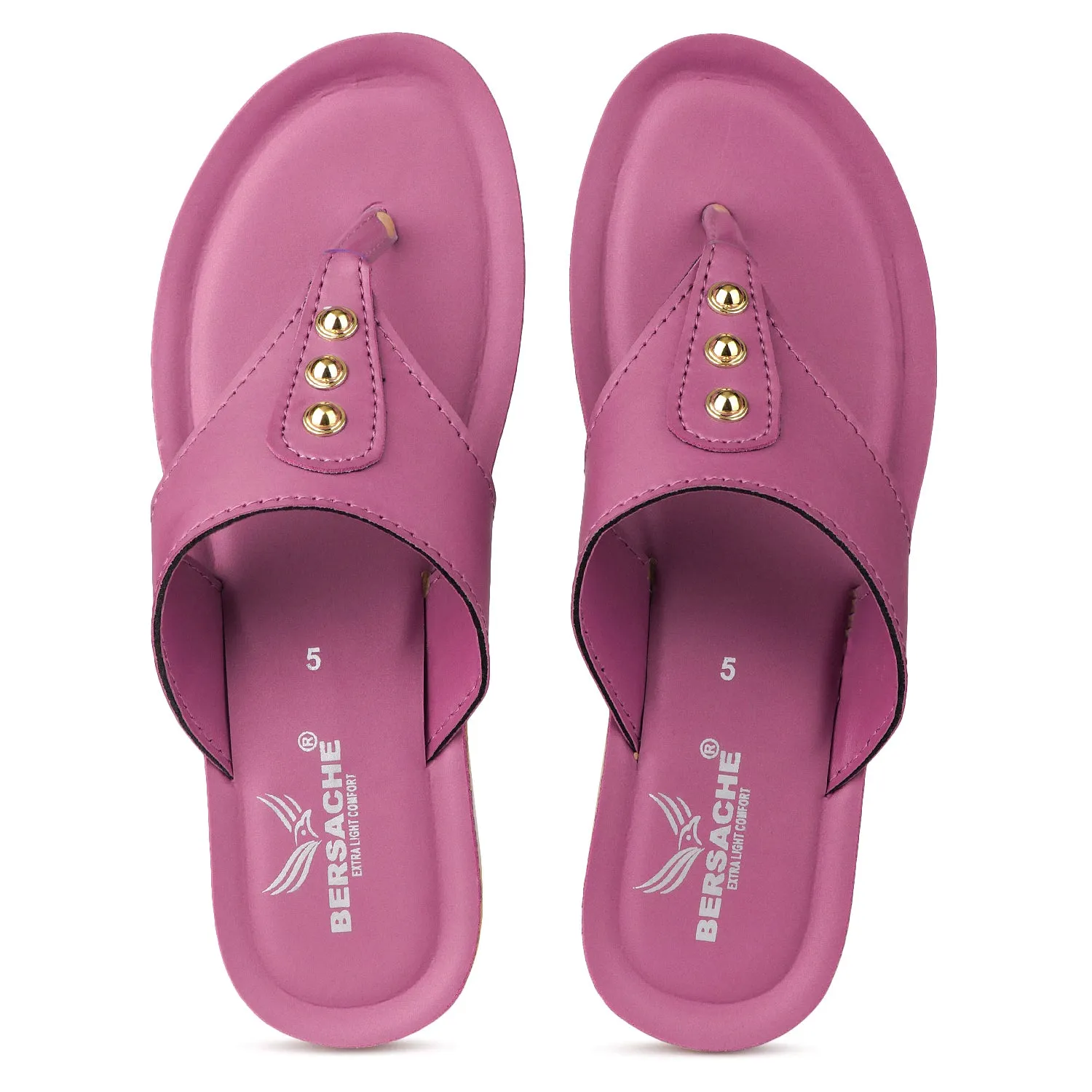 Bersache Extra Soft Classic Casual with  Regular wear with Ultra Soft & Flexibility Technology Flip Flop For Women's/Girl's-(6163-Pink) Isotomer Slippers Ballerina