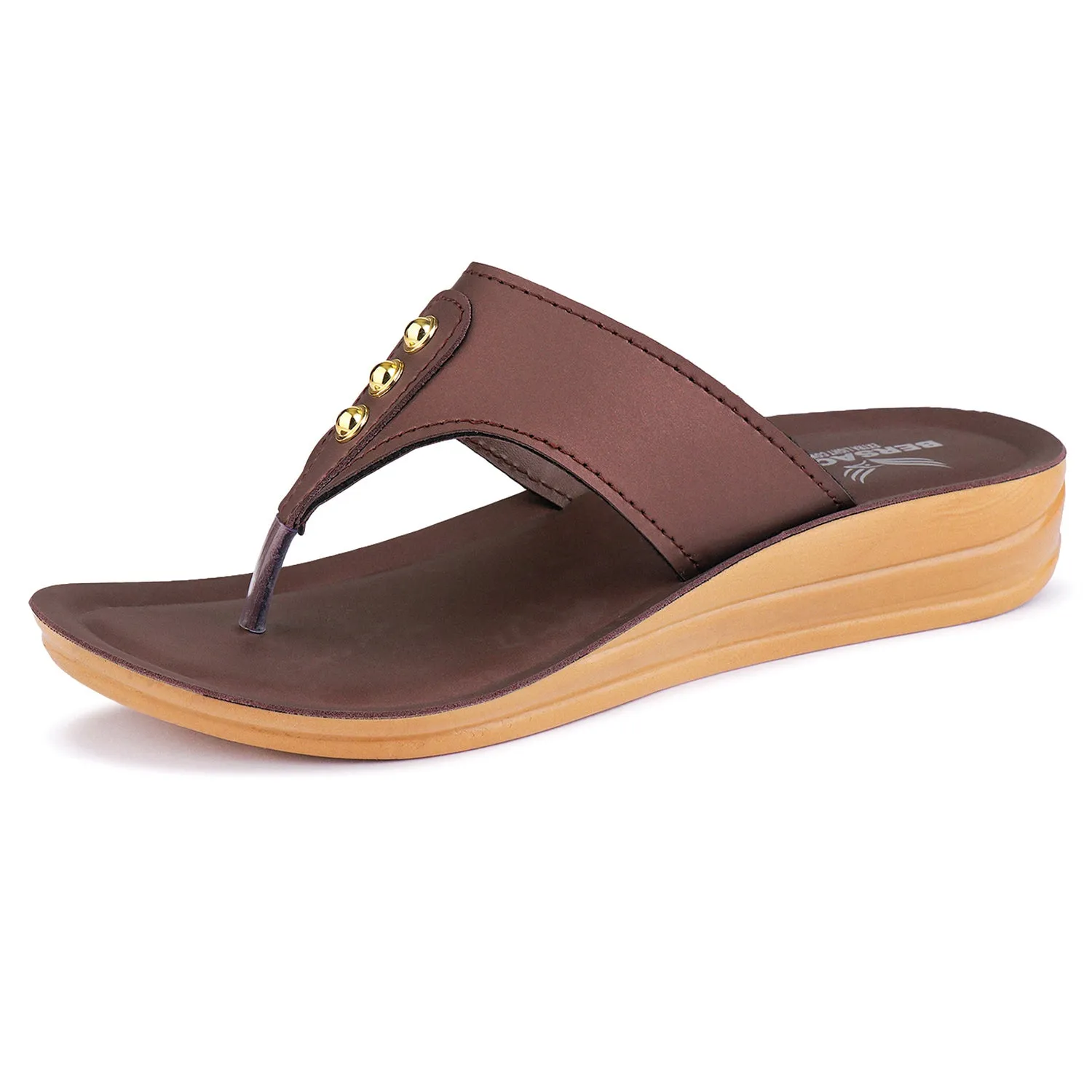Bersache Extra Soft Classic Casual with  Regular wear with Ultra Soft & Flexibility Technology Flip Flop For Women's/Girl's-(6164-Brown) Slippers With An Arch
