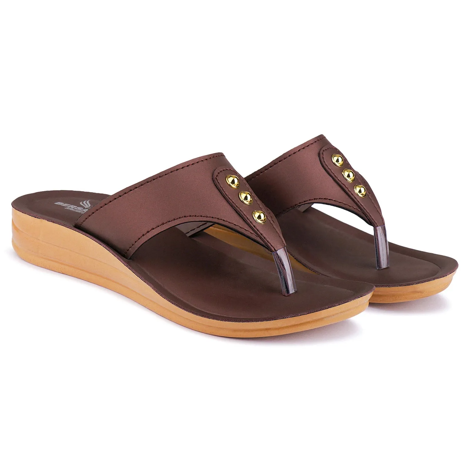 Slip In Store Near Me Bersache Extra Soft Classic Casual with  Regular wear with Ultra Soft & Flexibility Technology Flip Flop For Women's/Girl's-(6164-Brown)