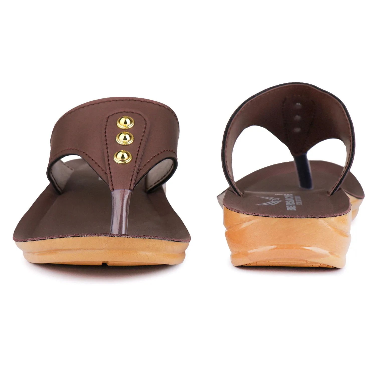 Expensive Slides Bersache Extra Soft Classic Casual with  Regular wear with Ultra Soft & Flexibility Technology Flip Flop For Women's/Girl's-(6164-Brown)