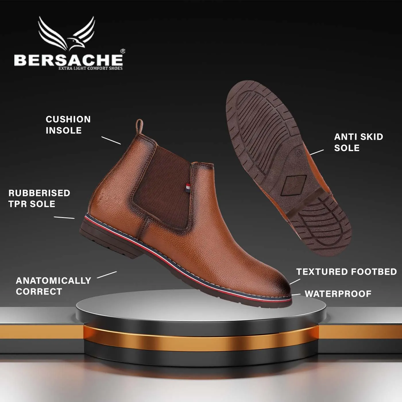 Bersache Lightweight Casual Loafer Walking Shoes For Men (9086-Light Brown) Best Slippers To Wear On Hardwood Floors