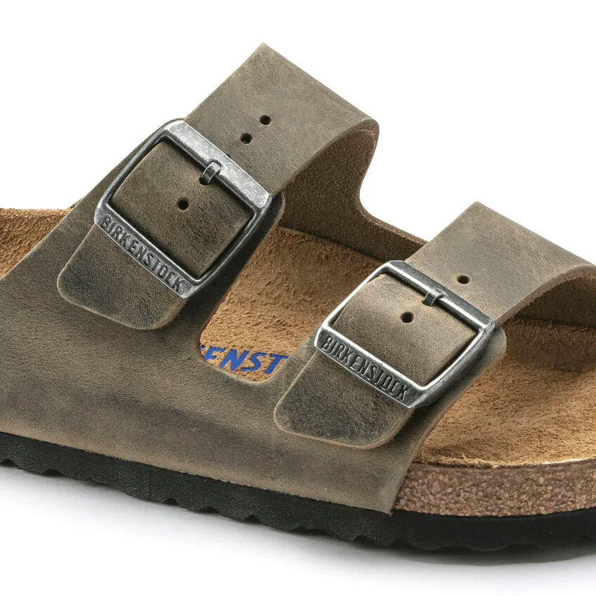 Sandals And Beaches 'Birkenstock' Men's Arizona Oiled Leather Soft Bed Sandal - Faded Khaki