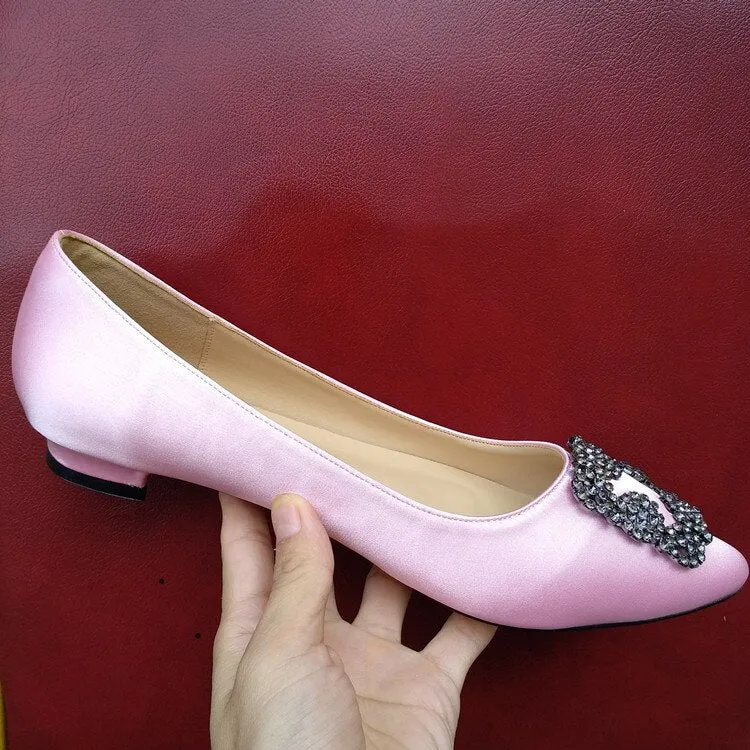 Restricted Shoes Flats Black Satin Cloth Flats Shoes Woman Basic 2023 Fashion Sequined Rhinestones Crystal Diamond Flats Bridal Shoe Work Women Shoes