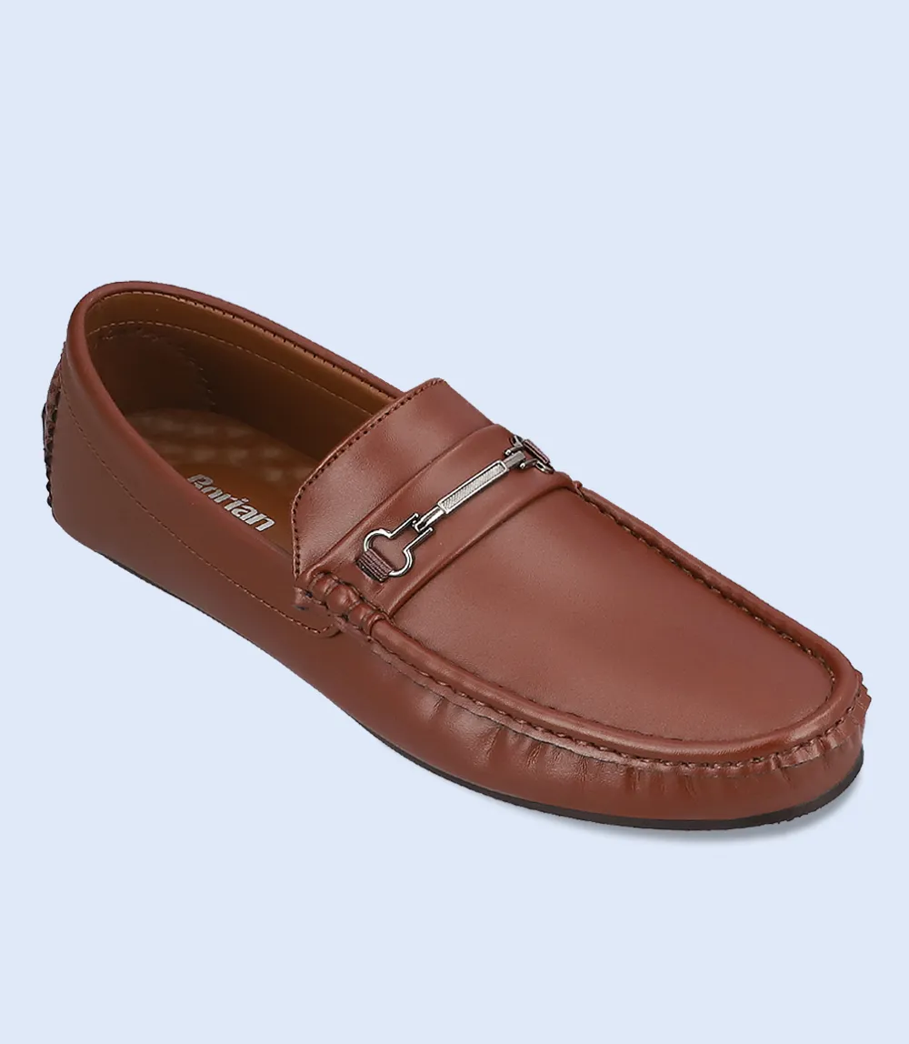 BM6680-BROWN-Men Loafers Ladies Shoes Slip On