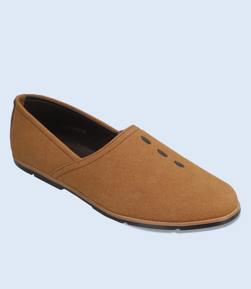 Slip On Shoes With Bow BM6705-MUSTERD-Men Slip On