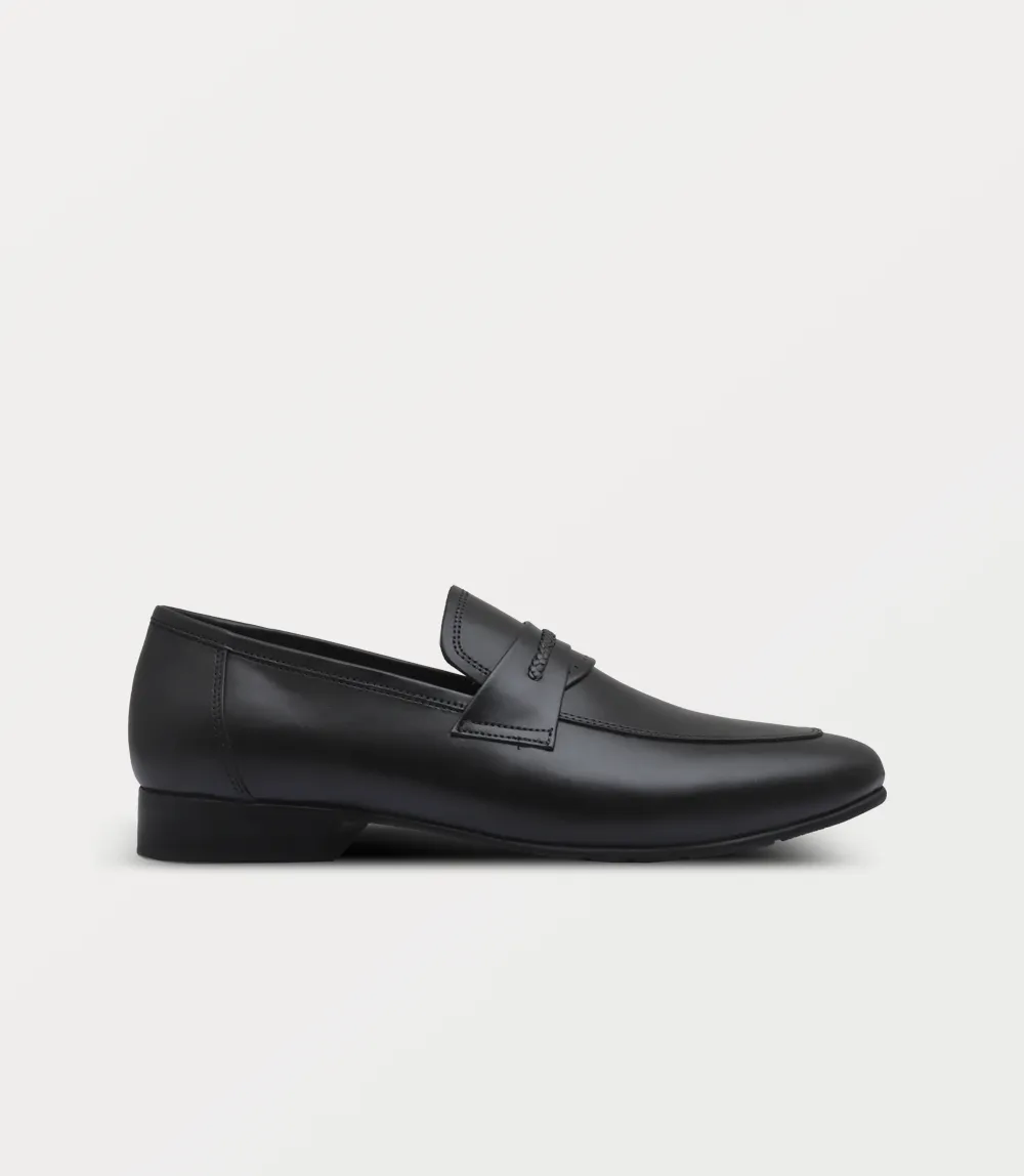 BM6738-BLACK-Men Slip On Slip Ons With Bows