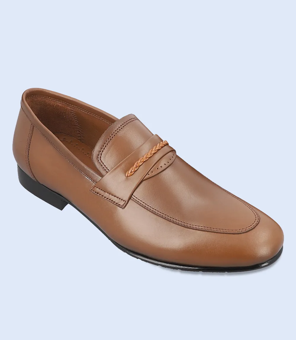 BM6738-TAN-Men Slip On Slip On Leather