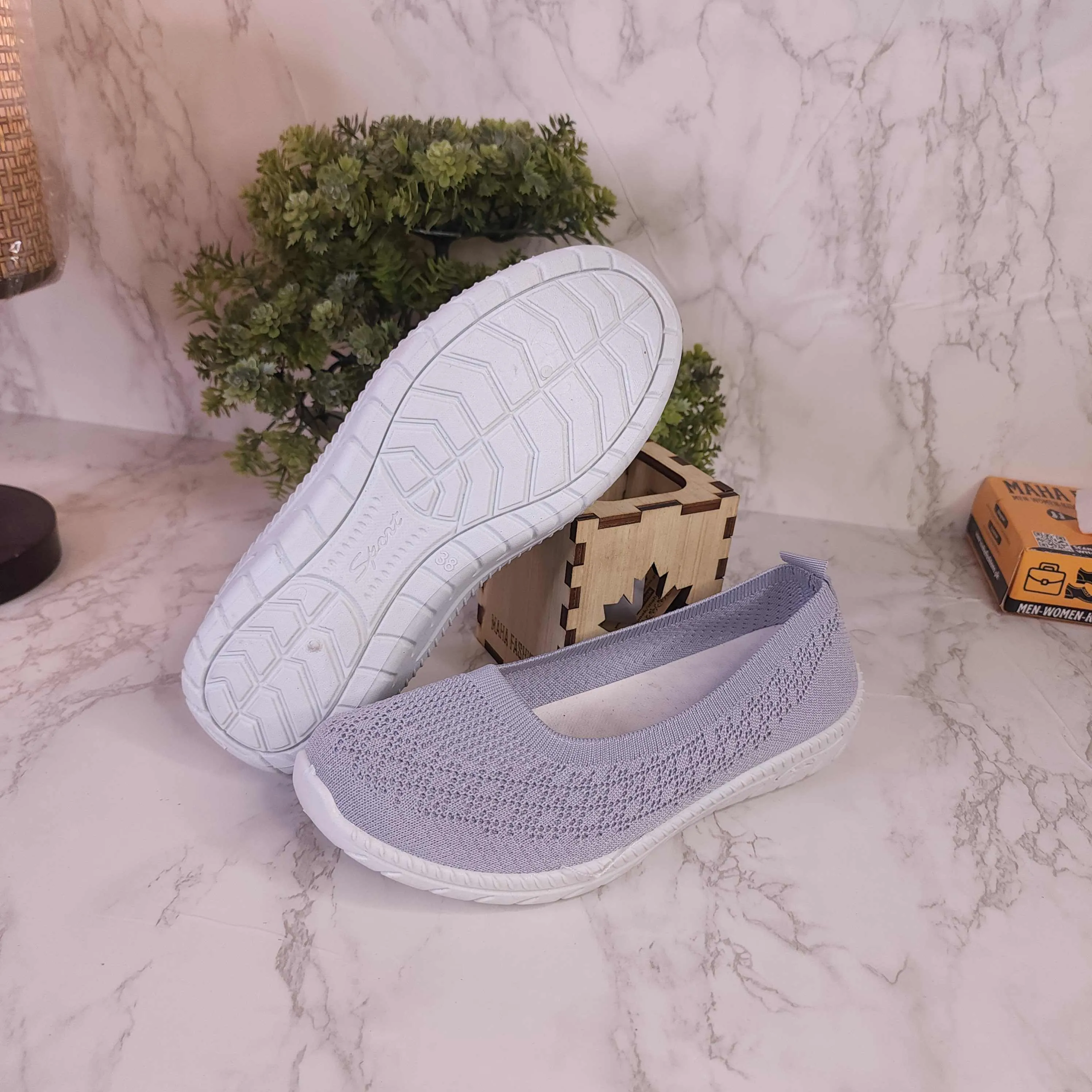 Grey Women Comfortable Loafers Casual Slip Sale