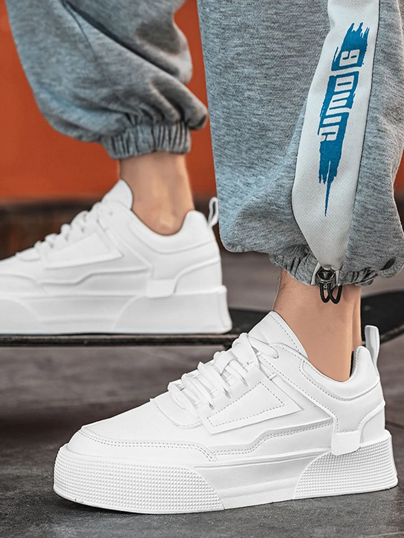 Stability Sneakers For Walking Men Minimalist Lace-up Front Skate Shoes