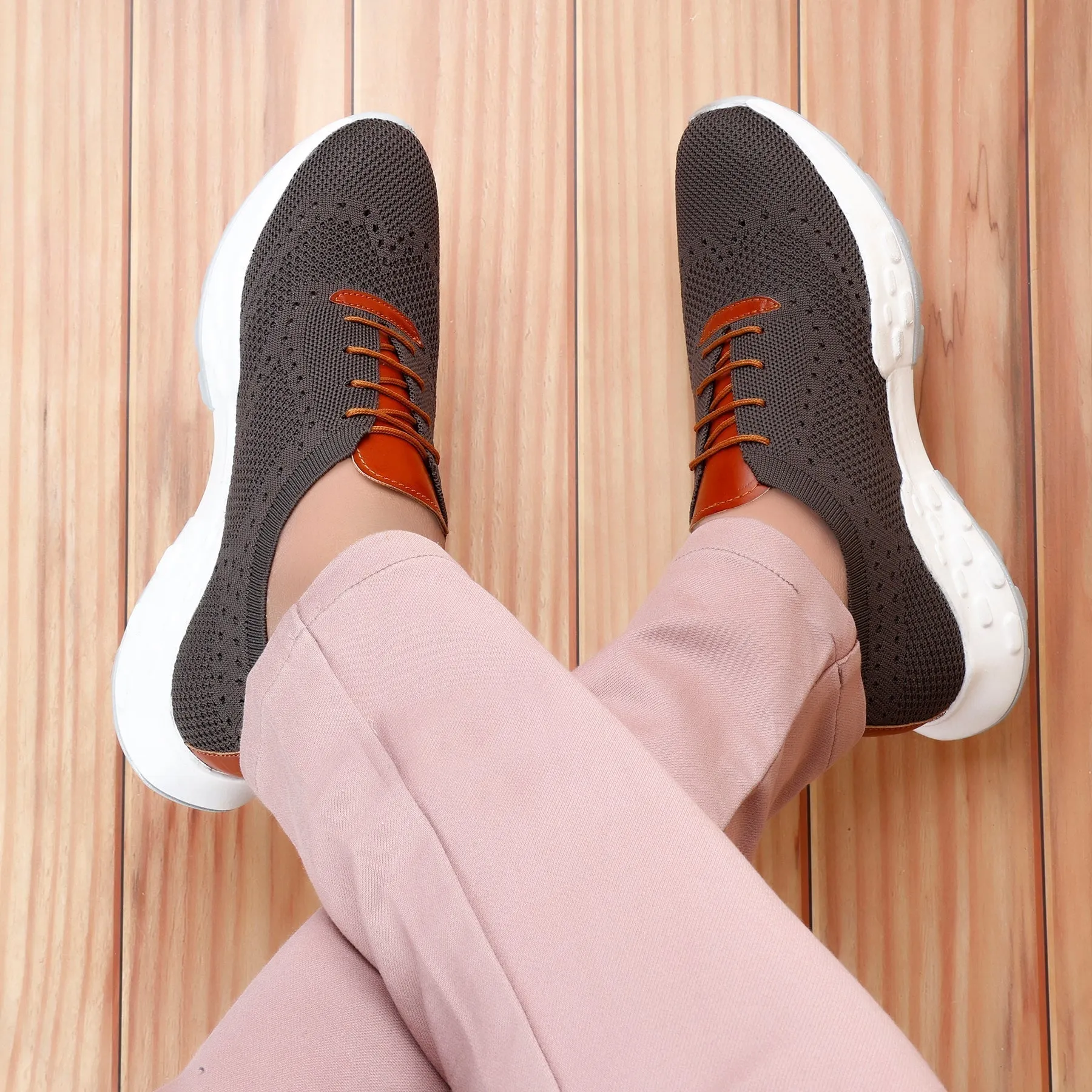Casual Shoes For Daily Use Men's Latest Knitted Casual Sports Lace-Up Shoes