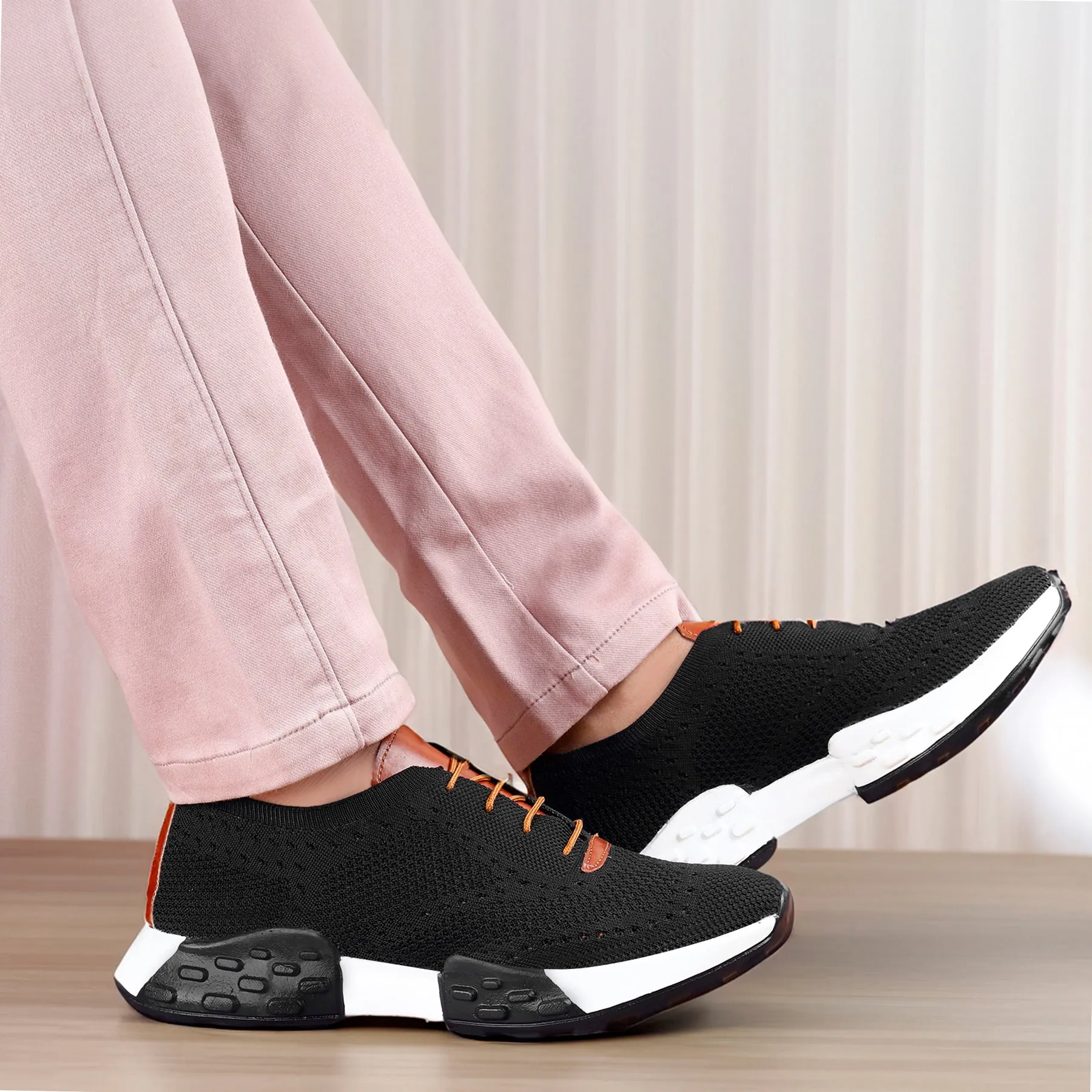 Men's Latest Knitted Casual Sports Lace-Up Shoes Dressports 2 Go Plain Toe Casual Shoe