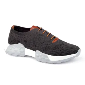 Men's Latest Knitted Casual Sports Lace-Up Shoes High Sole Casual Shoes