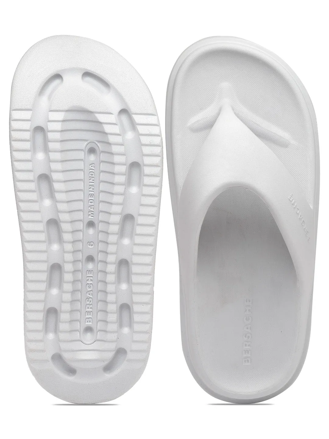 Slippers With Fur Inside Bersache Extra Soft Classic Casual with  Regular wear with Ultra Soft & Flexibility Technology Flip Flop For women's/Girl's-(6108-White)