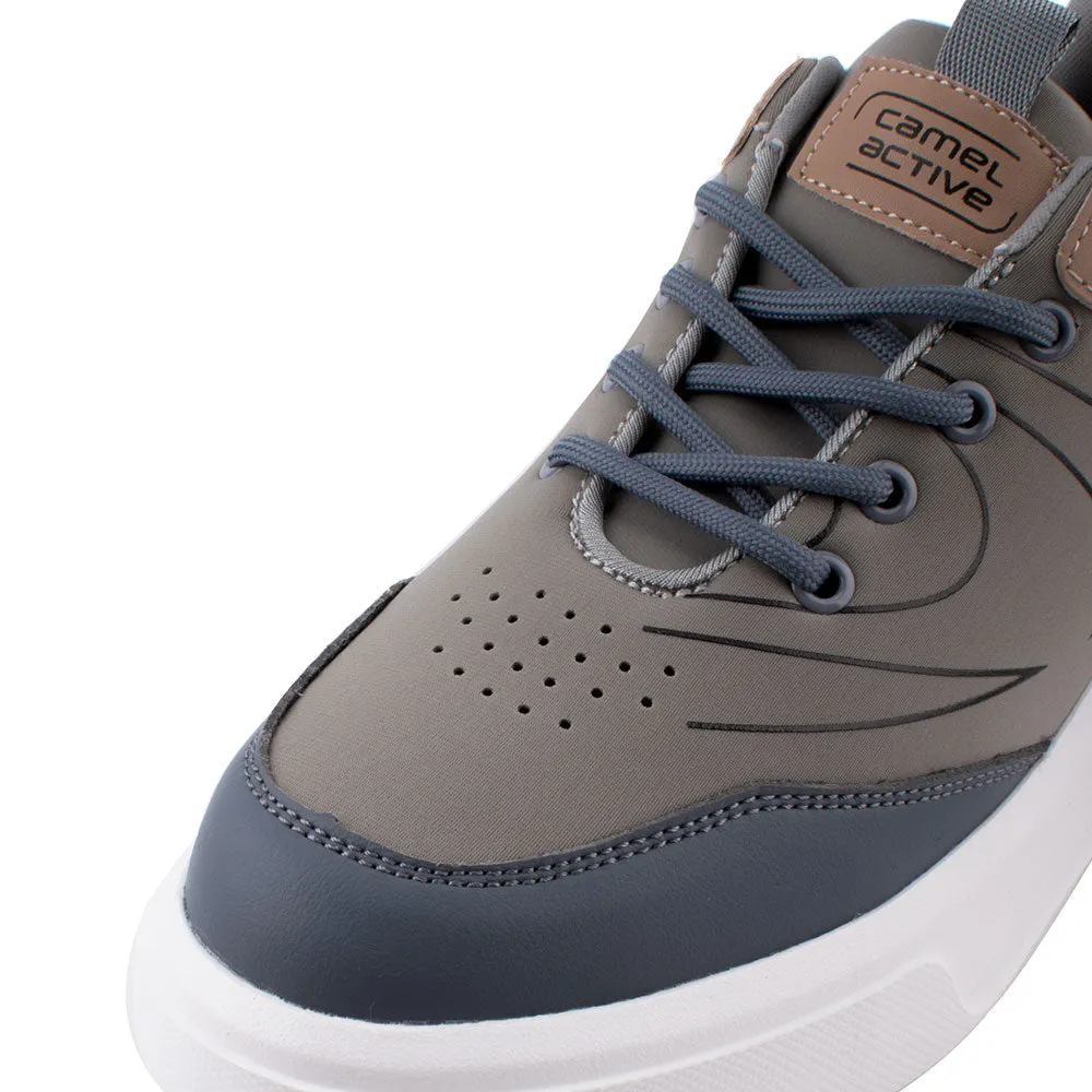 camel active Women Alex 2 Court-Sneakers  with slip-on comfort Panel Design Ladies Alex 2 -762302-YX01SV-6-KHAKI Wide High Top Sneakers