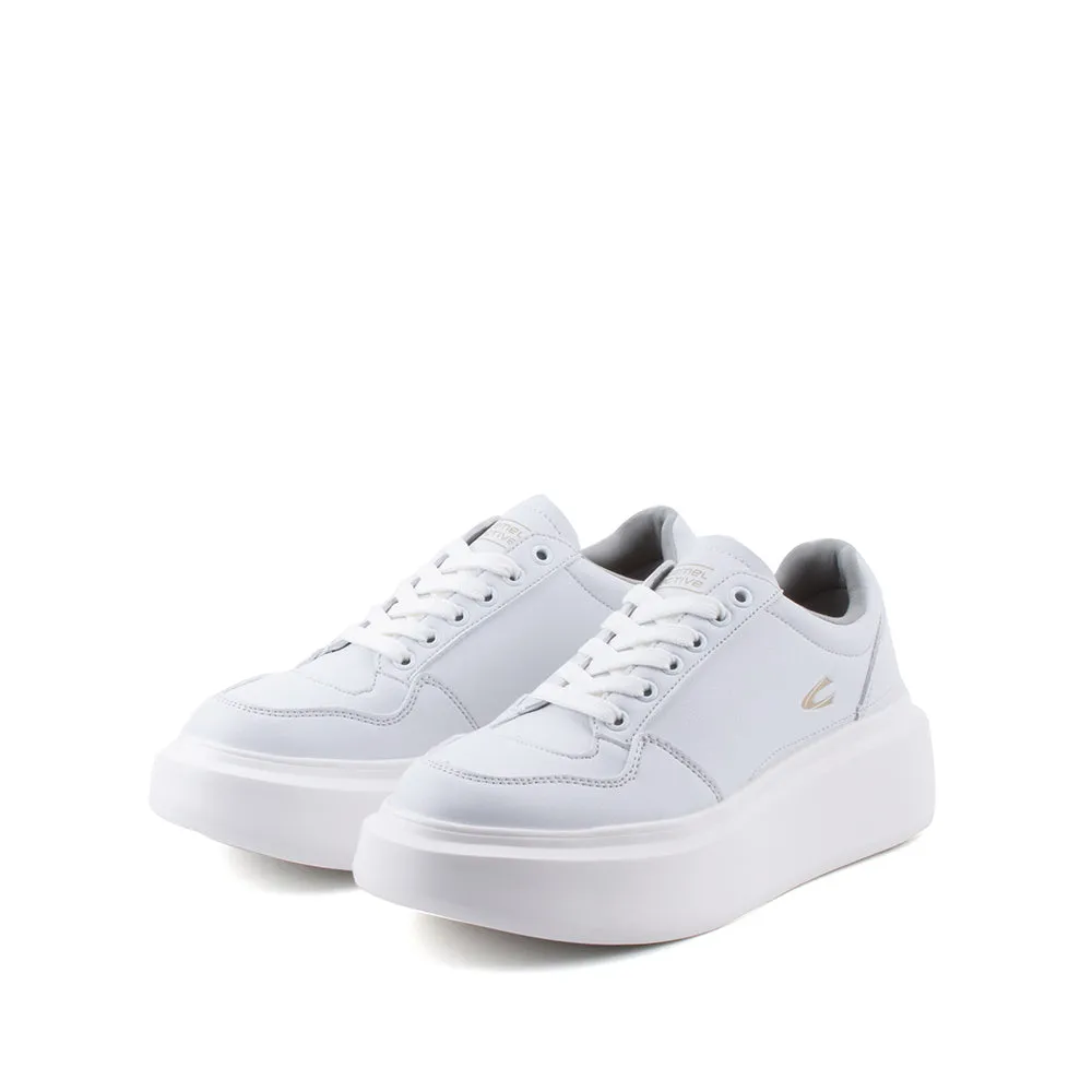 camel active Women Court-Sneakers  with slip-on comfort Panel Design Ladies Eurica -762301-YX01SV-0-WHITE Hard Toe Sneakers