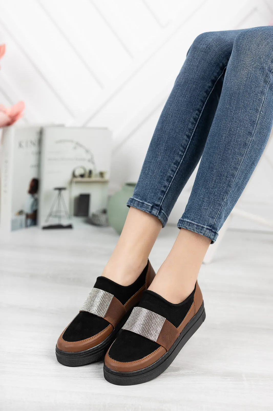 Canvas Stone Vulcanized Slip-on Sneakers Women's Shoes - S200 Flat Shoes For Wedding