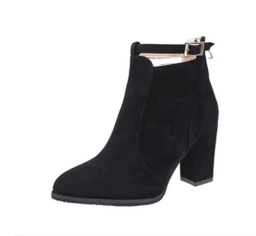 Extra Wide Casual Shoes Hot Women Shoes Winter Autumn Spring Casual Women High Heels Pumps Warm Ankle Boots Women Botas Shoes Mujer Zapatos Size34-39