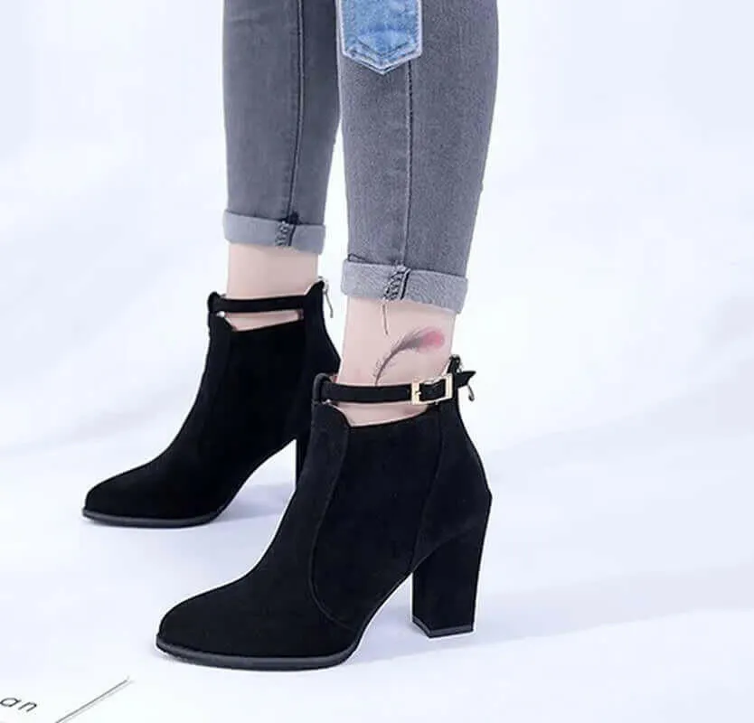 Famous Casual Shoe Brands Hot Women Shoes Winter Autumn Spring Casual Women High Heels Pumps Warm Ankle Boots Women Botas Shoes Mujer Zapatos Size34-39